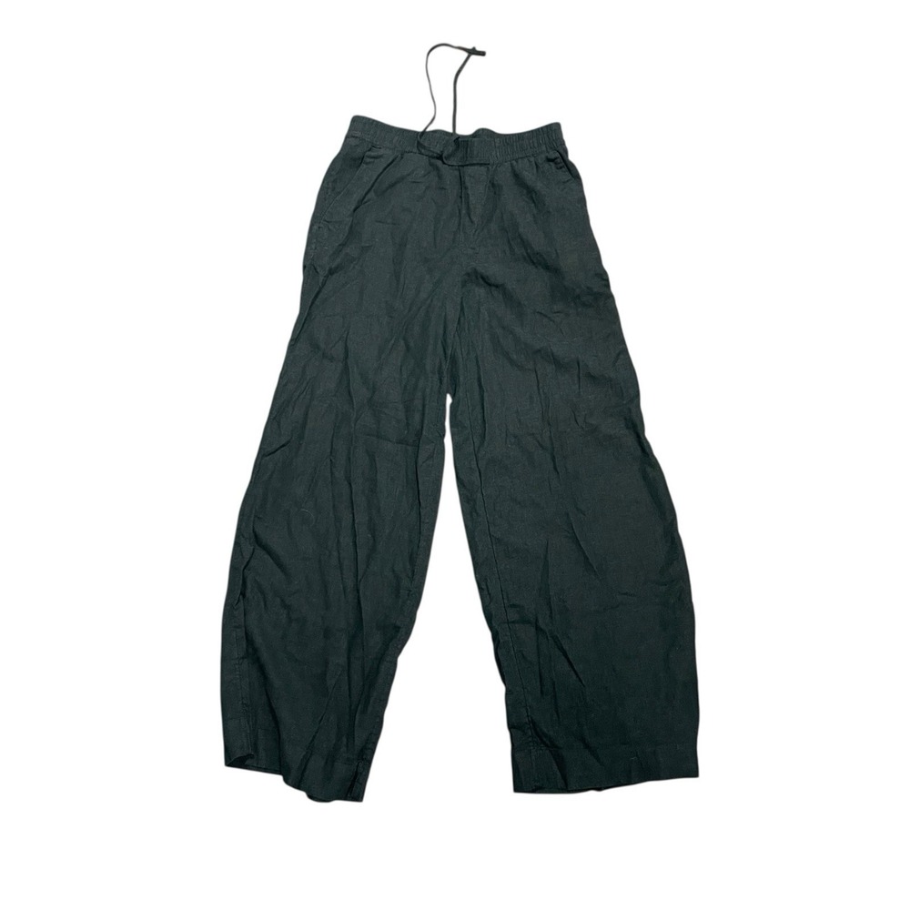 Black Women's Linen Blend Wide Leg Trousers size‎ 14 EUC